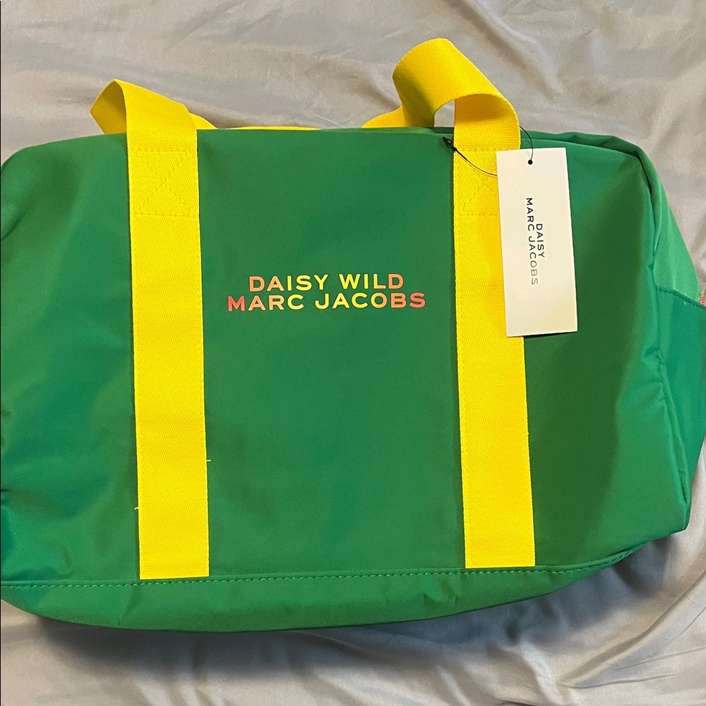 Marc Jacobs Green Overnight Bag with Yellow Straps - Daisy Wild